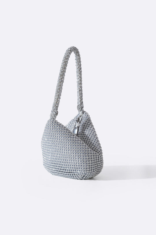 SILVER MINI STUD WRIST BAG