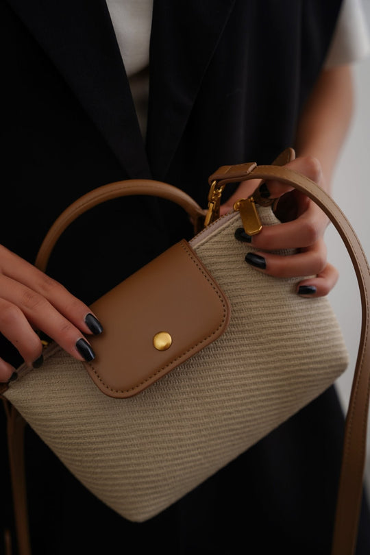 BEIGE SMALL LOTUS CROSSBODY