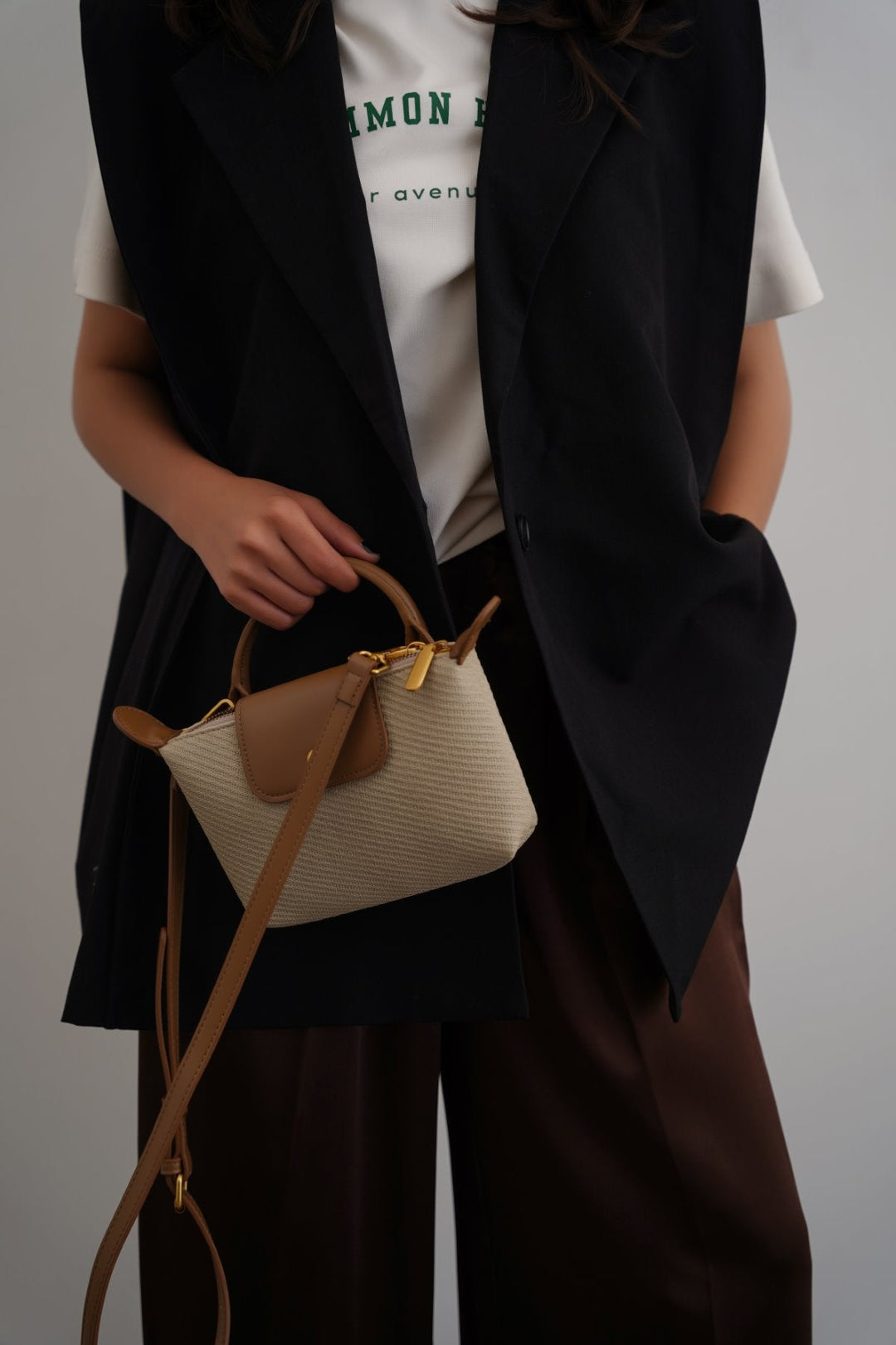 BEIGE SMALL LOTUS CROSSBODY