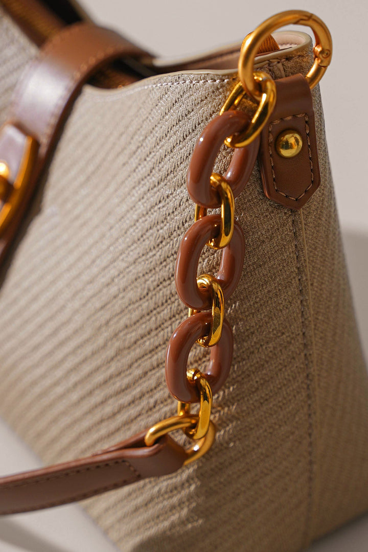 BEIGE RAZOR CROSSBODY BAG