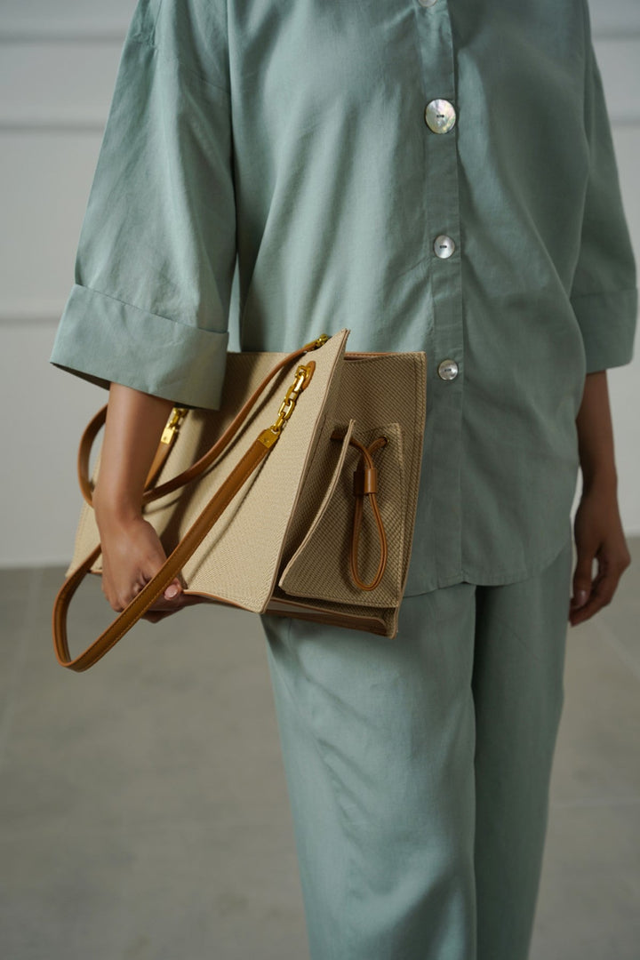 BEIGE GARRETTE LARGE TOTE