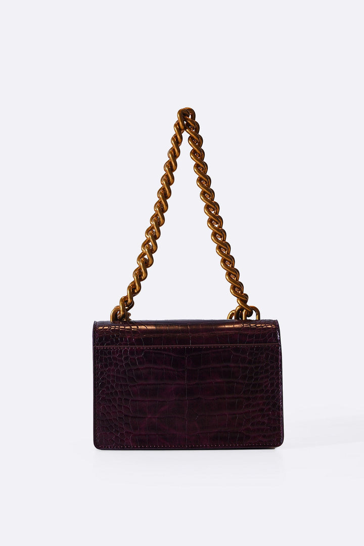 BURGUNDY BOXY STATEMENT BAG