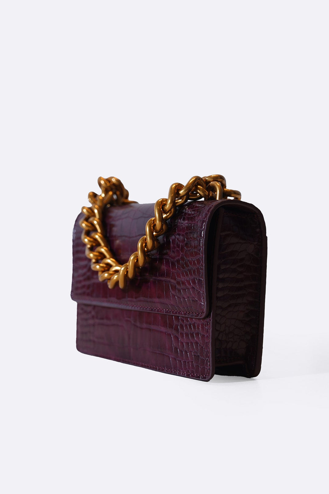 BURGUNDY BOXY STATEMENT BAG