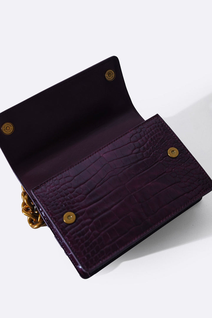 BURGUNDY BOXY STATEMENT BAG