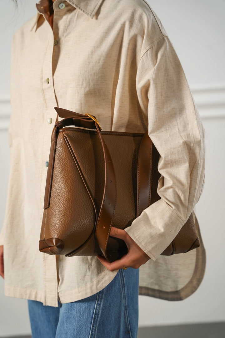 BROWN RUMELI SHOULDER BAG