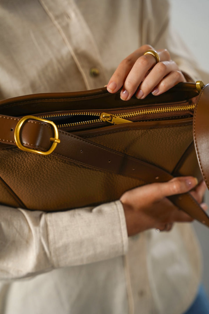 BROWN RUMELI SHOULDER BAG