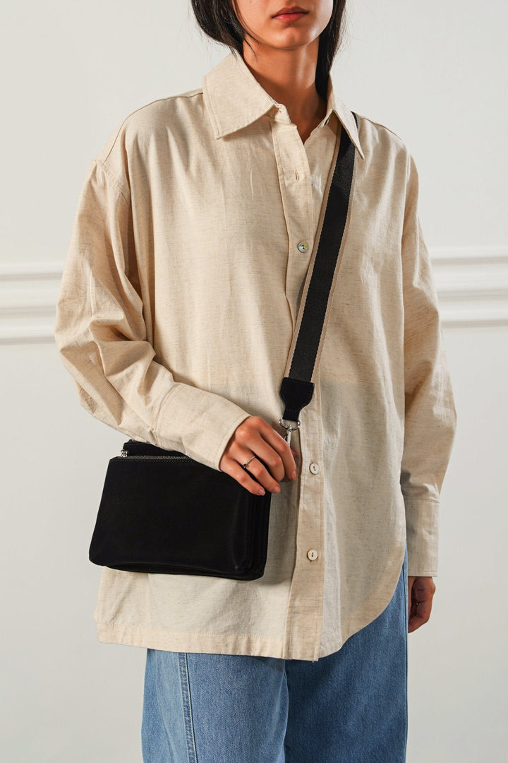 BLACK VELVET PEACH CROSSBODY
