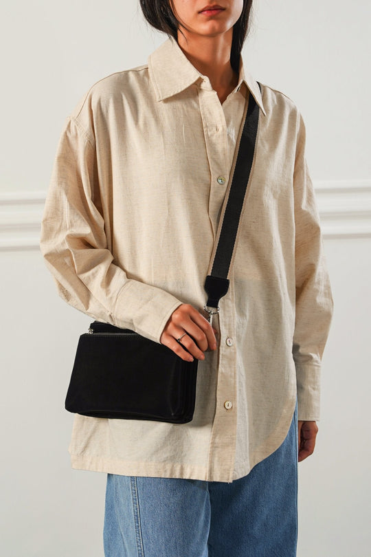 BLACK VELVET PEACH CROSSBODY