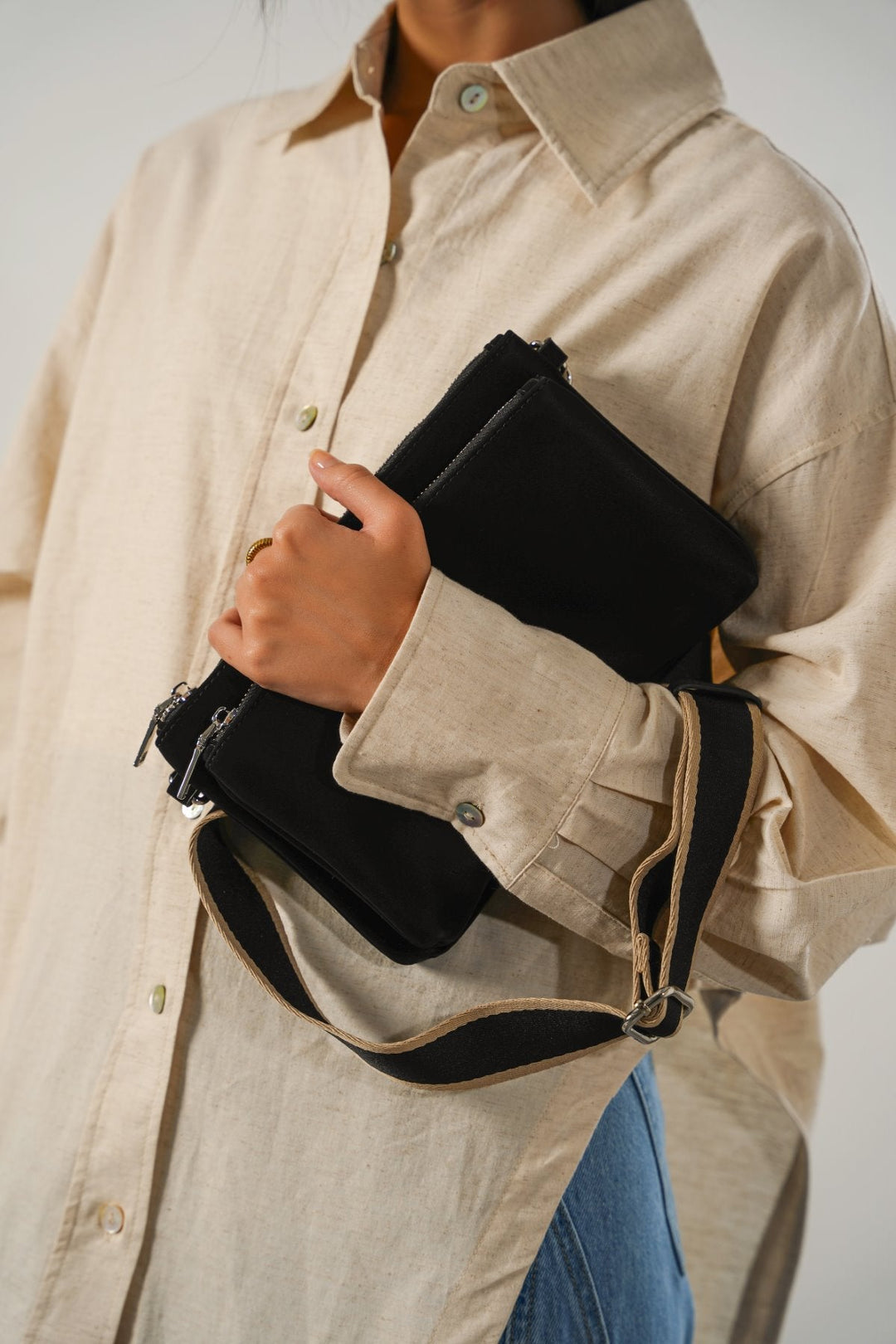 BLACK VELVET PEACH CROSSBODY