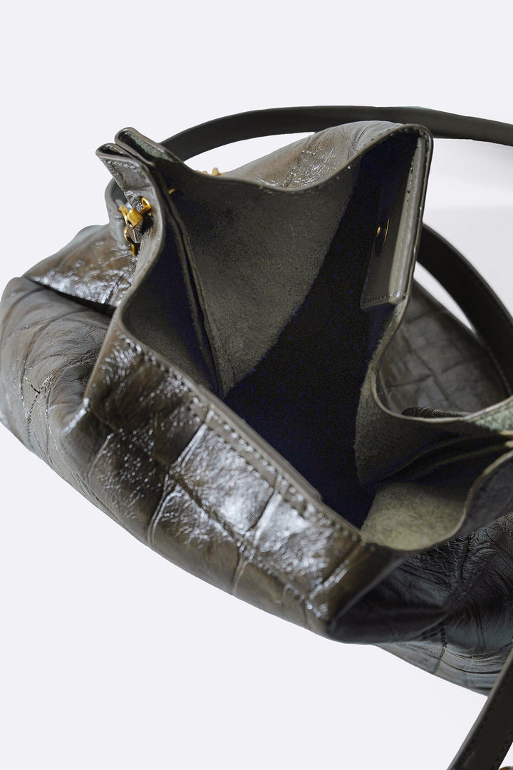 OLIVE CARMO EMBOSSED SHOULDER BAG