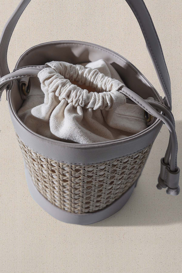 TAUPE TROPICANA BUCKET BAG
