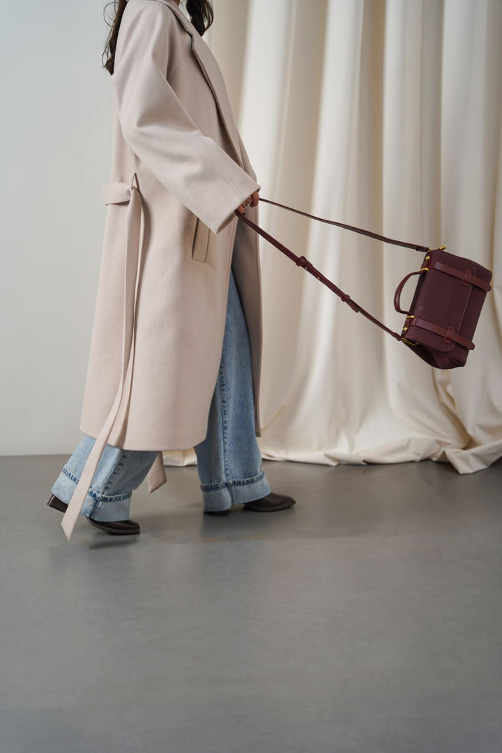 MAROON TOP HANDLE SATCHEL