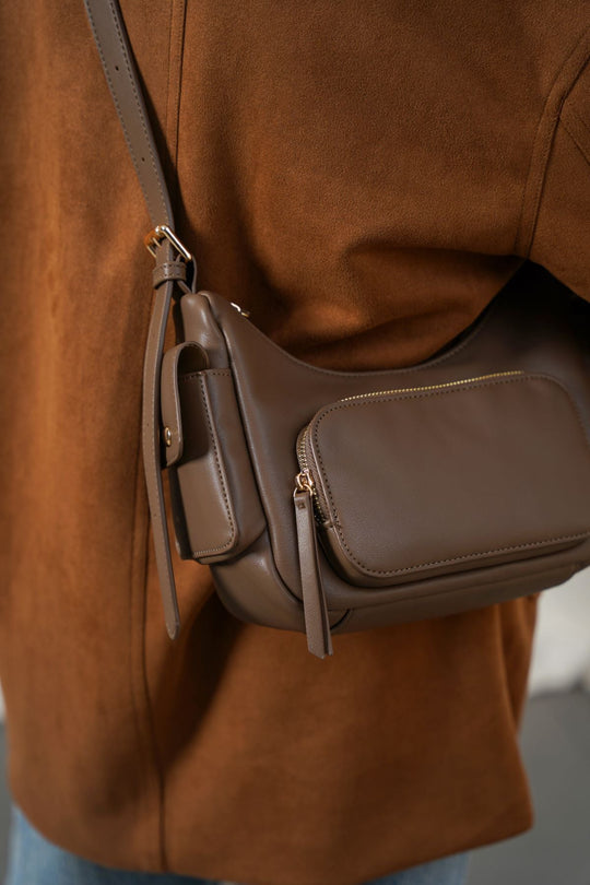 TAUPE EVERYTHING SHOULDER BAG