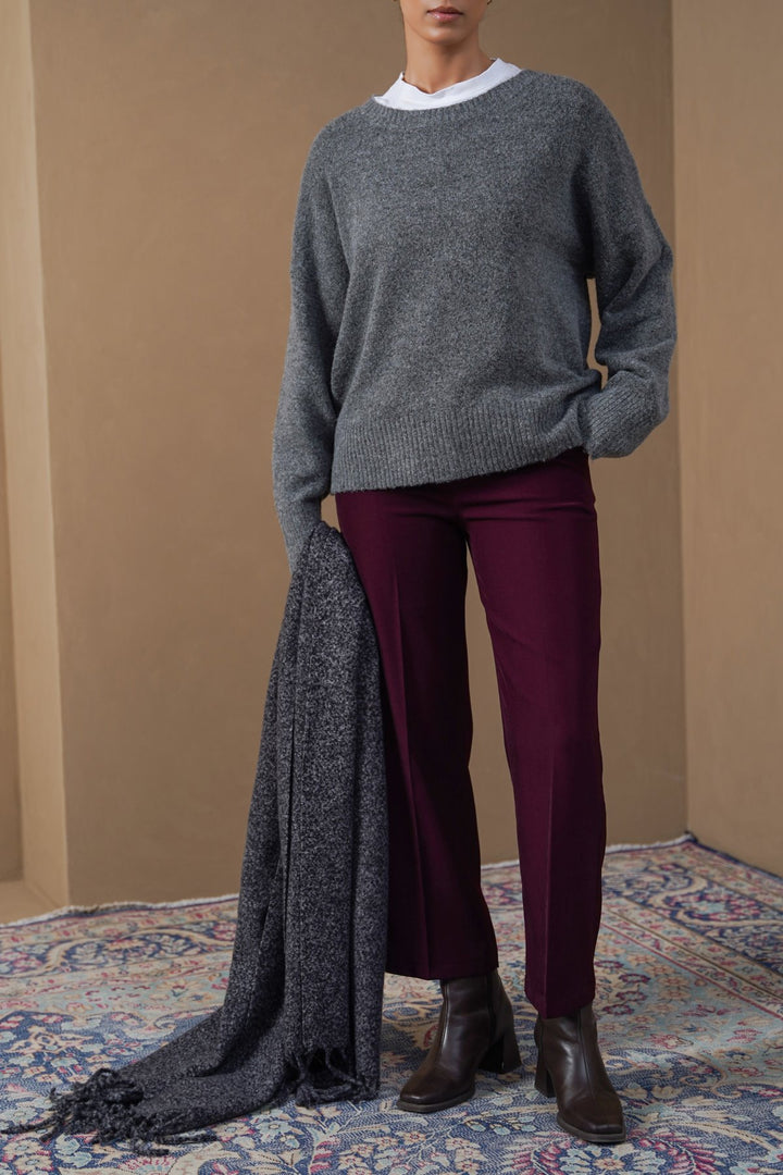 MELANGE GREY COZY MELANGE SCARF