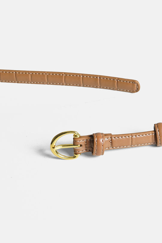 BEIGE-REY TEXTURED BELT