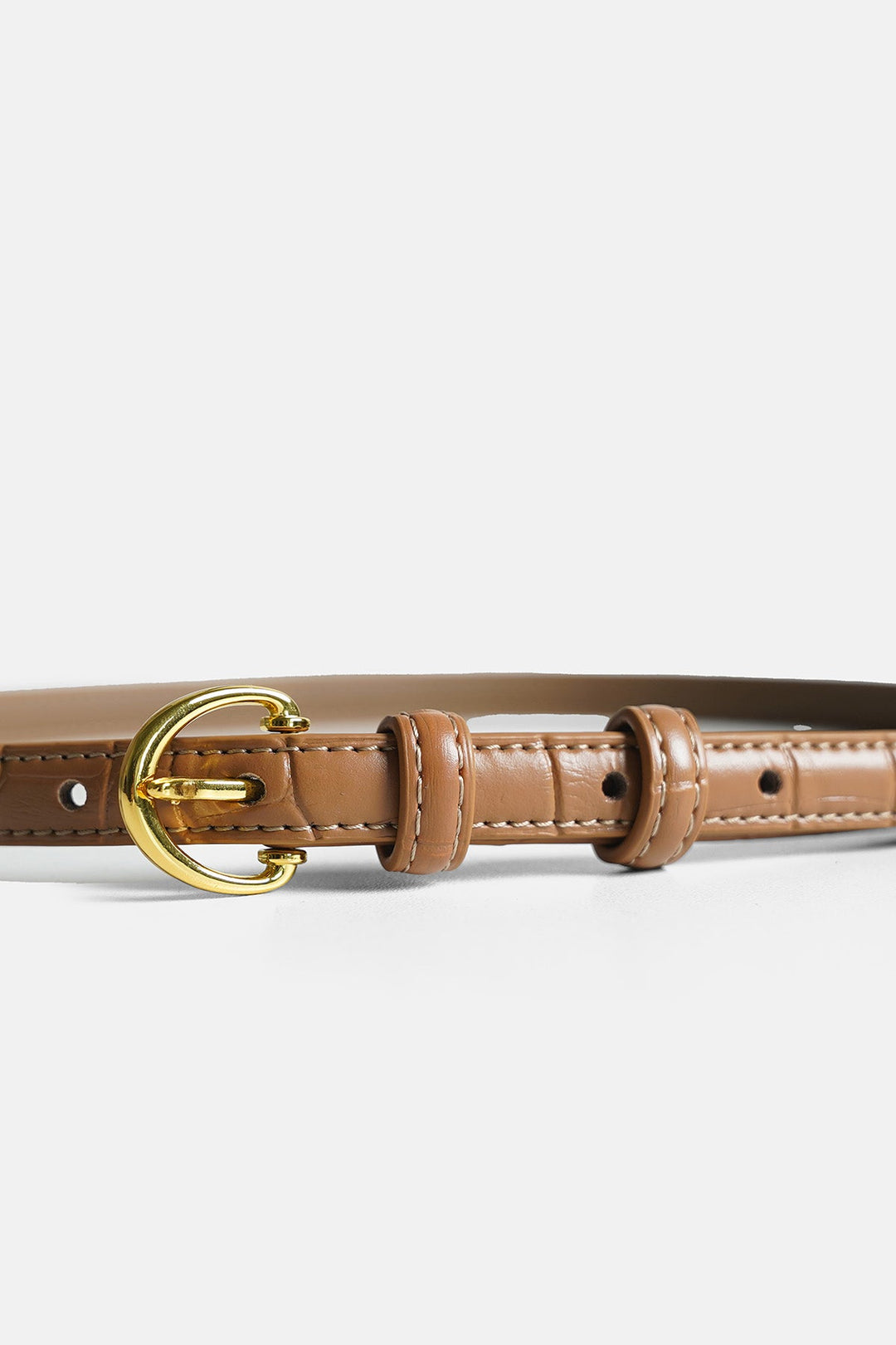 BEIGE-REY TEXTURED BELT