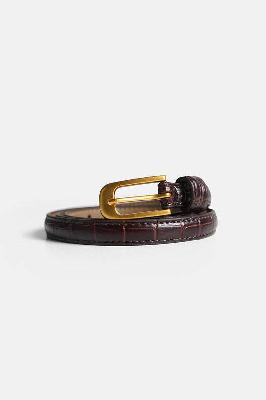 COFFEE-TORINO TEXTURED BELT