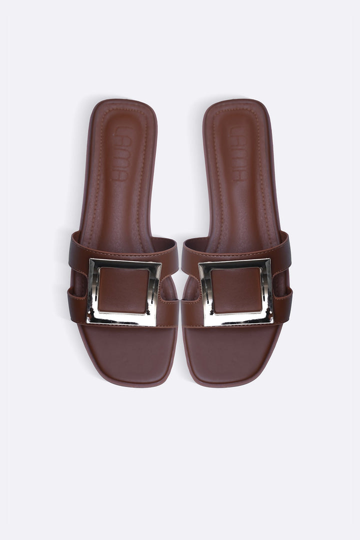 SQUARE BUCKLED SLIDES