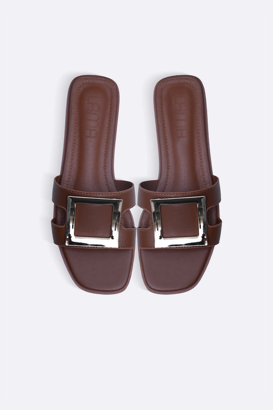 SQUARE BUCKLED SLIDES