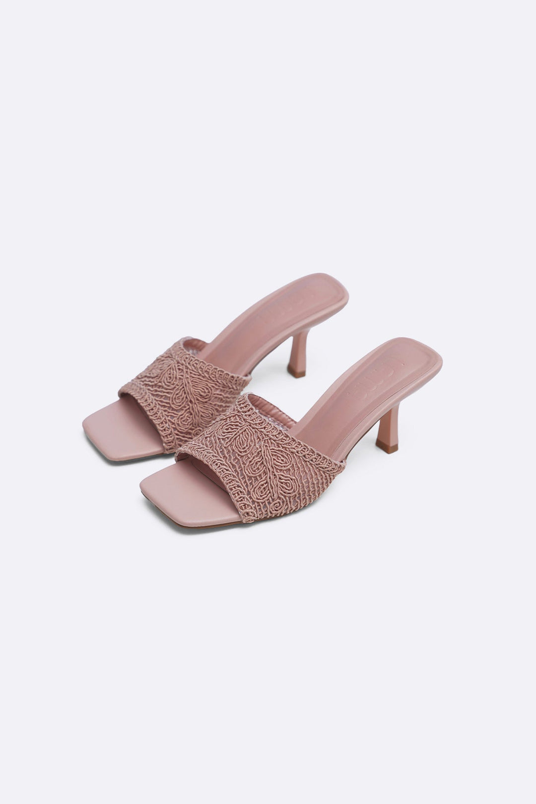 PINK WOVEN MINI HEELS