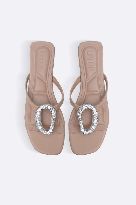 KHAKI BROOCH SLIDES