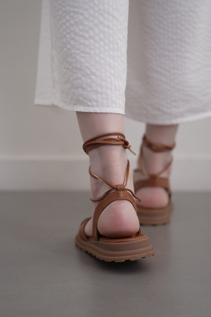 TAN SOFT GLADIATOR SANDALS
