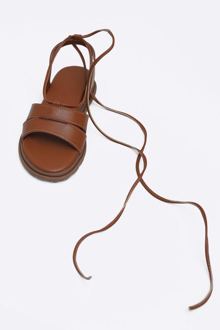 TAN SOFT GLADIATOR SANDALS