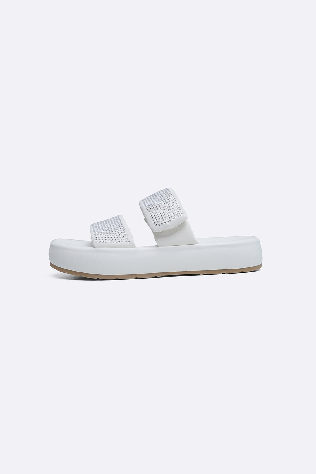 WHITE SPARKLE MAMA SLIDES
