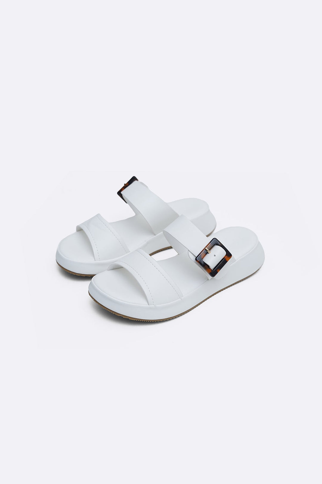 OFF WHITE BUCKLE MAMA SLIDES