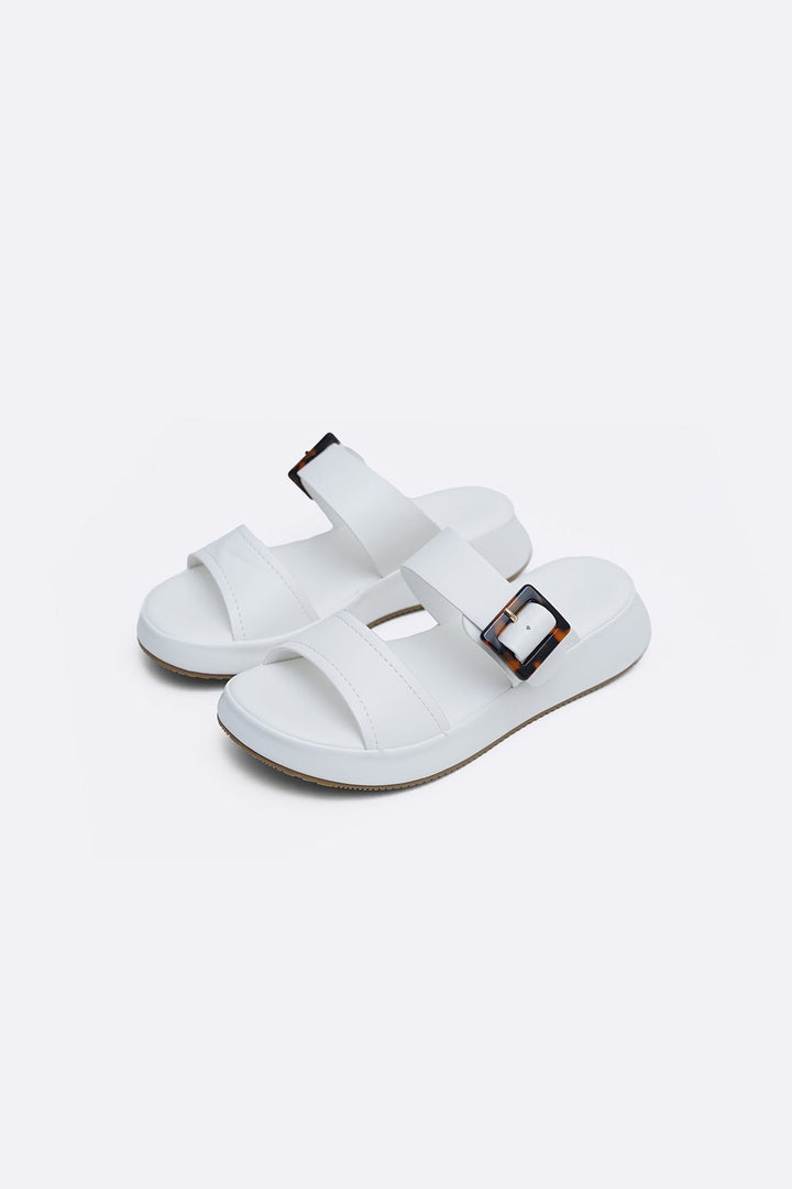 OFF WHITE BUCKLE MAMA SLIDES