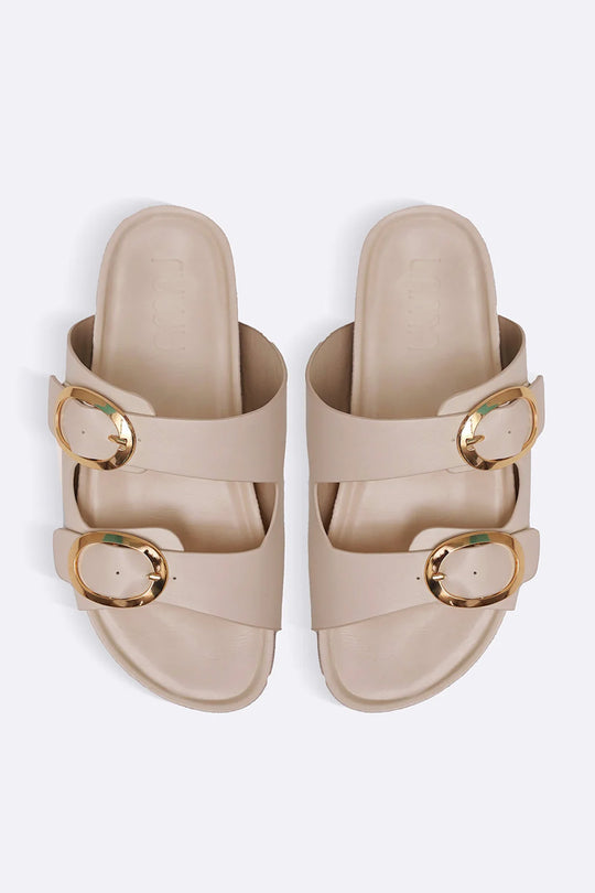 OFF WHITE ADJUSTABLE CUSHIONED SLIDES