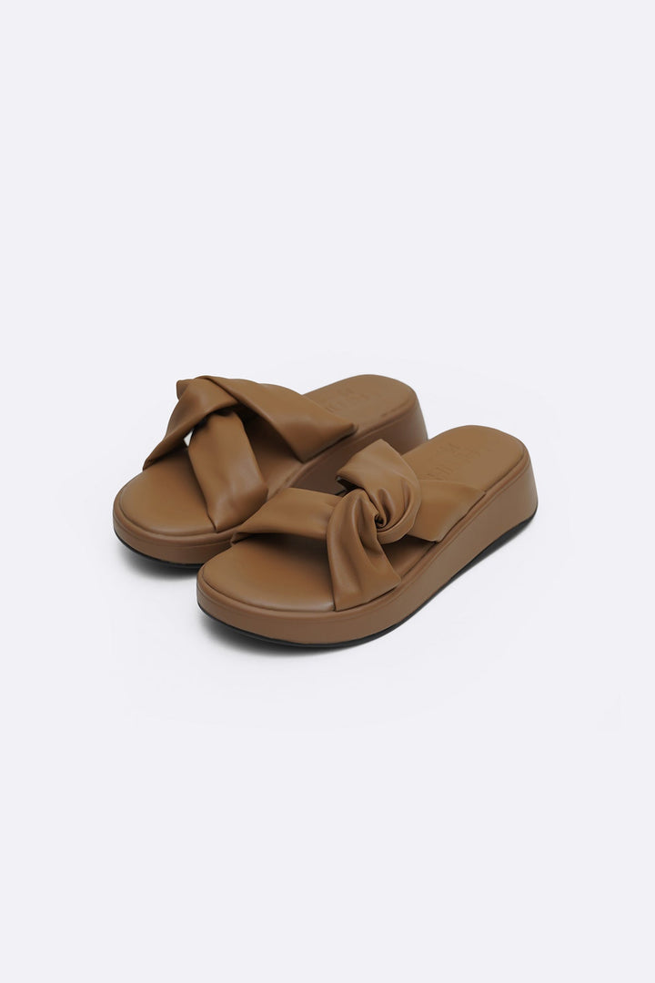 BEIGE KNOT MAMA SLIDES