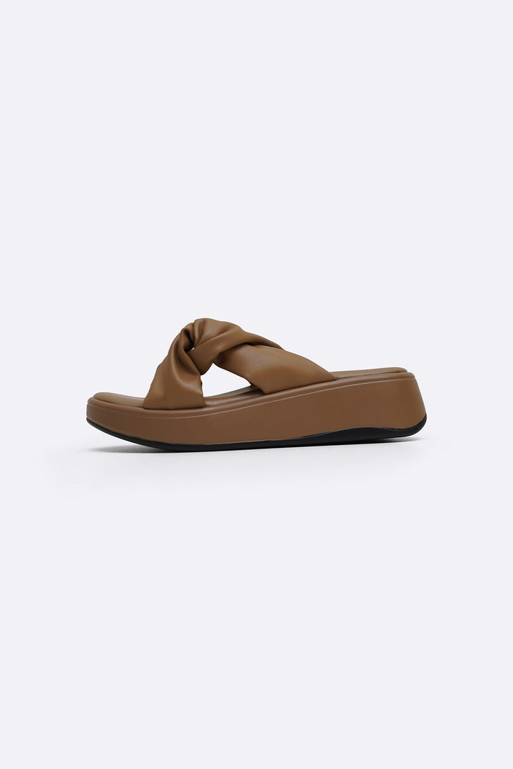 BEIGE KNOT MAMA SLIDES