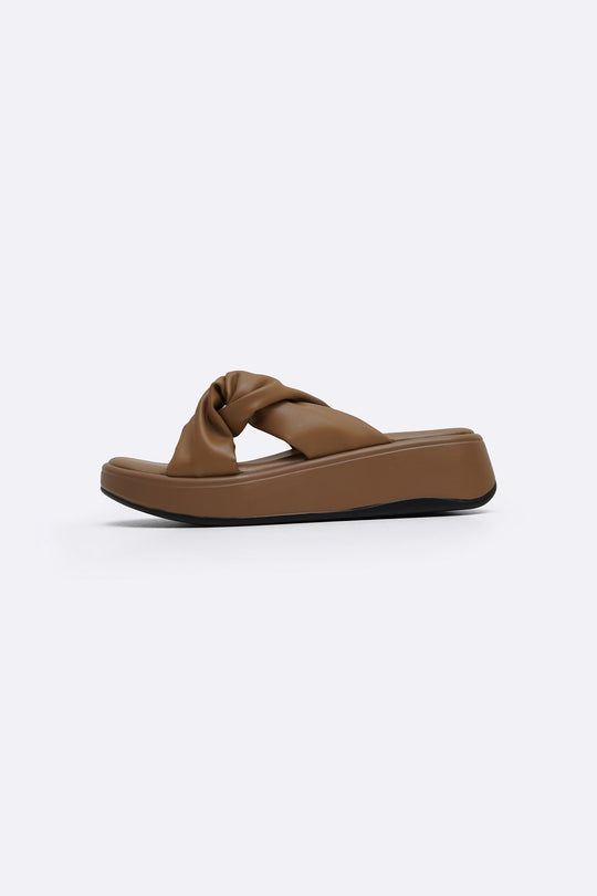 BEIGE KNOT MAMA SLIDES