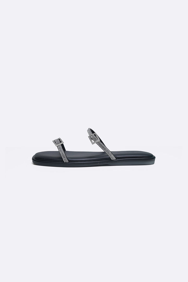 BLACK TINY CRYSTAL SLIDES