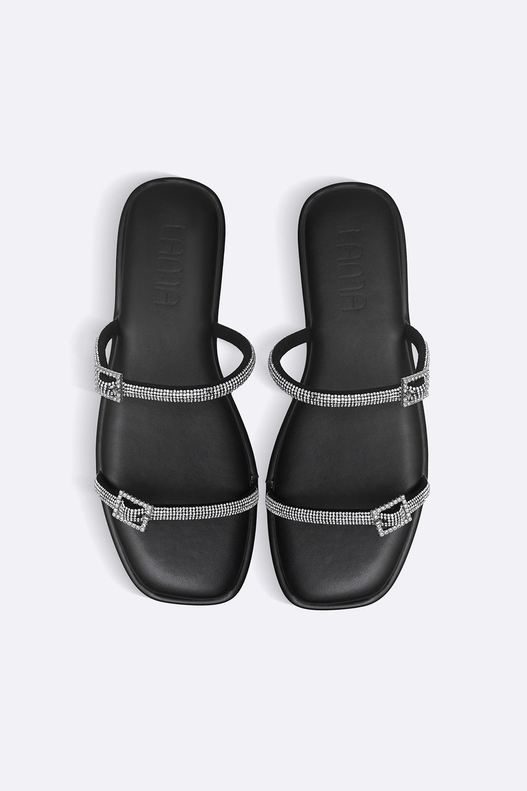 BLACK TINY CRYSTAL SLIDES