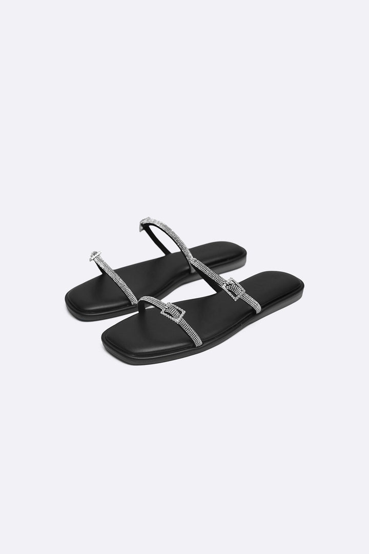 BLACK TINY CRYSTAL SLIDES