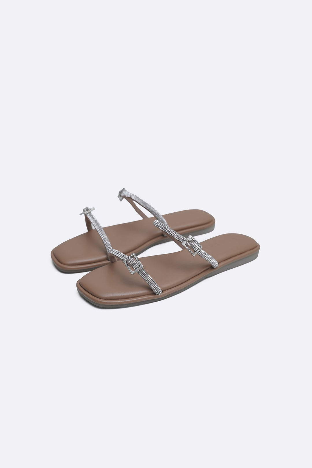 TAUPE TINY CRYSTAL SLIDES