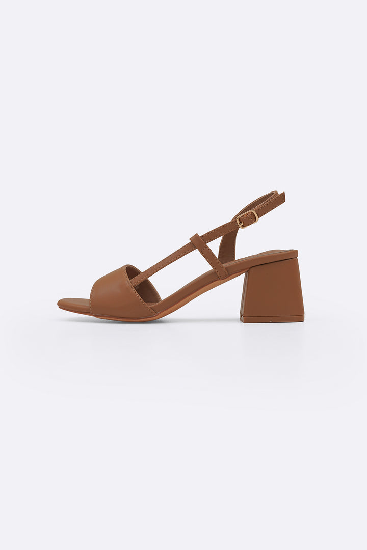 TAN MIRANO BLOCK HEEL