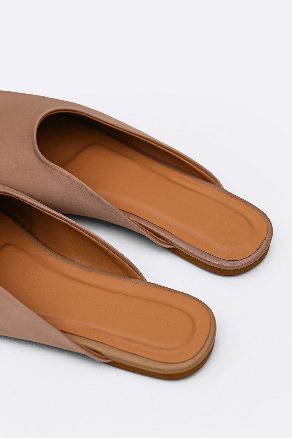 TAUPE SATIN MULES