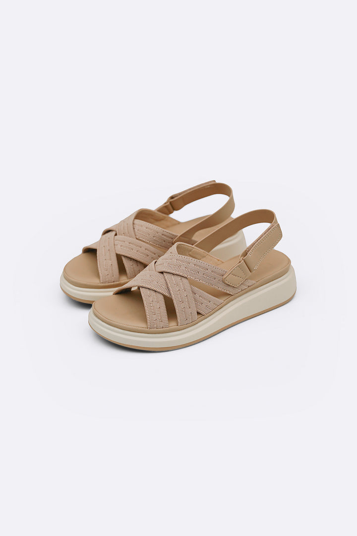 BEIGE OUTDOOR MAMA PLATFORM SANDALS