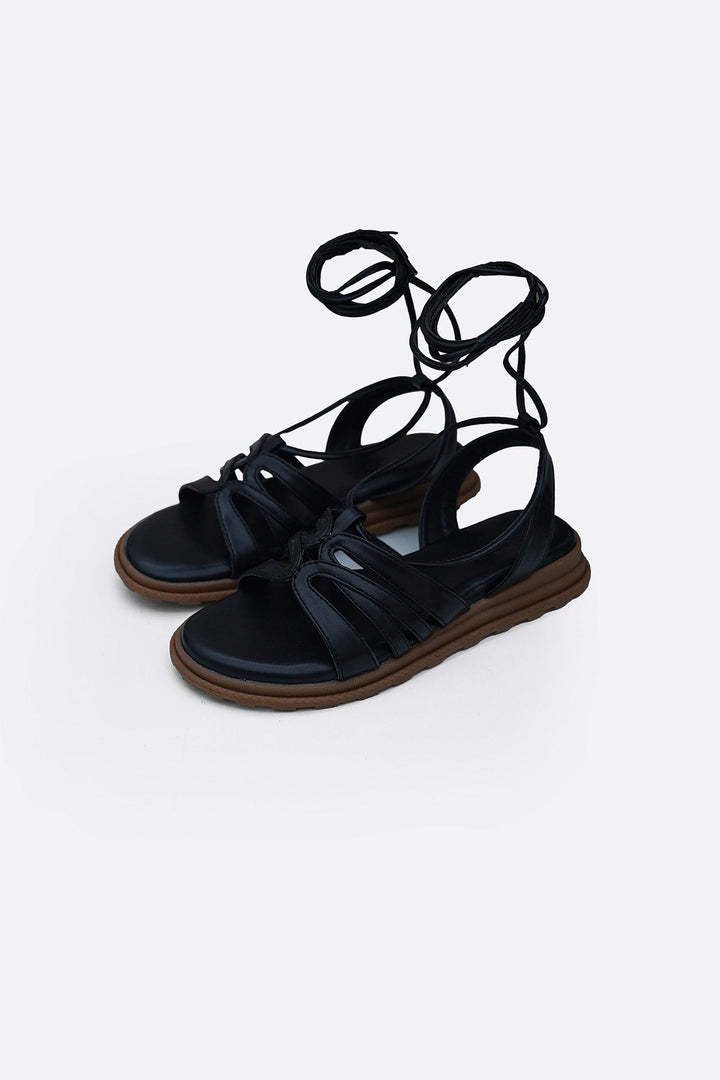 BLACK COMFY GLADIATOR SANDALS