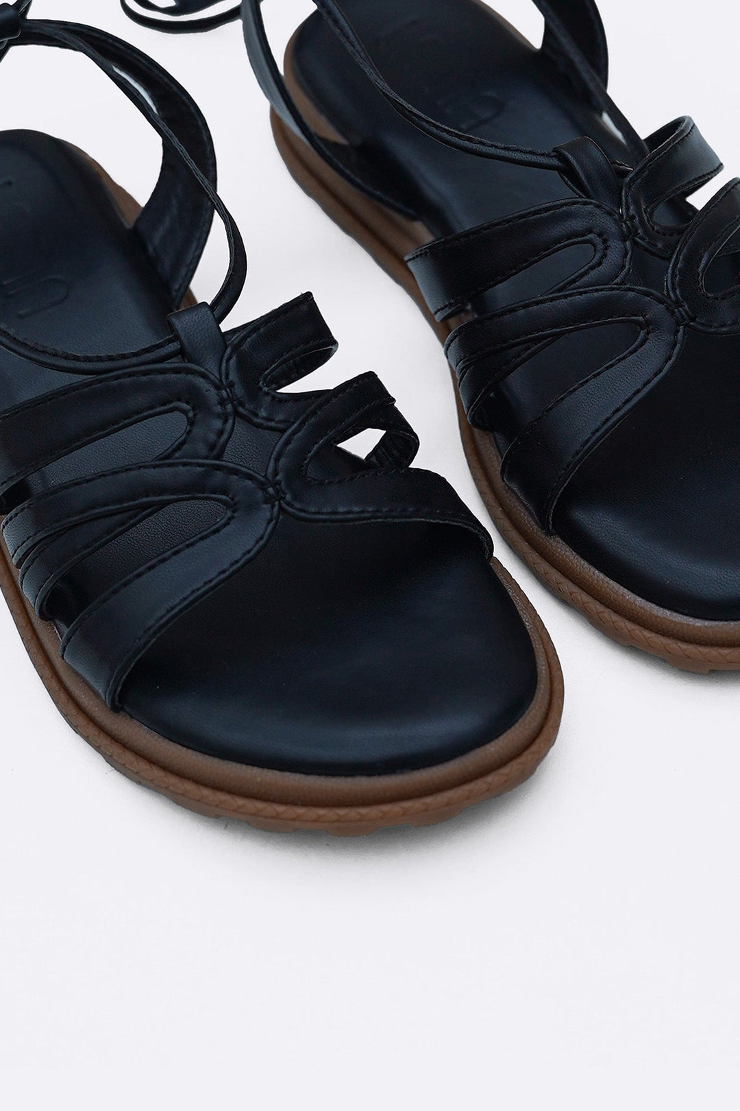 BLACK COMFY GLADIATOR SANDALS