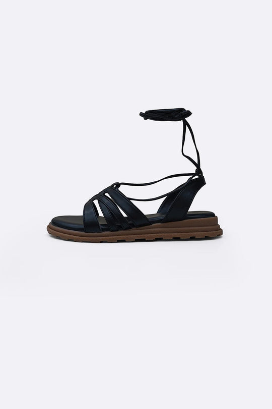 BLACK COMFY GLADIATOR SANDALS