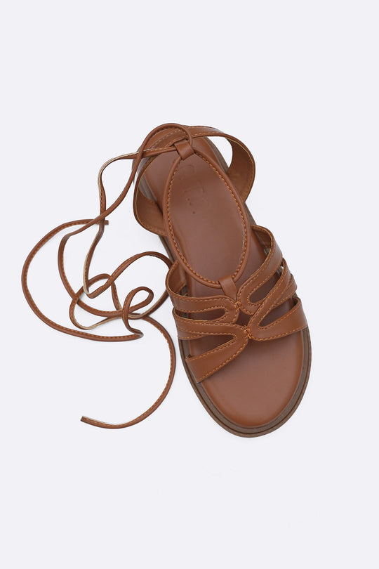 TAN COMFY GLADIATOR SANDALS