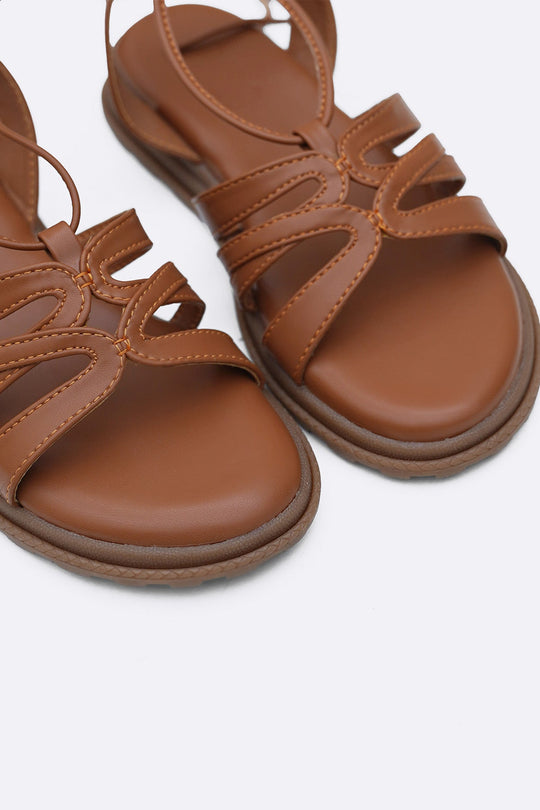 TAN COMFY GLADIATOR SANDALS