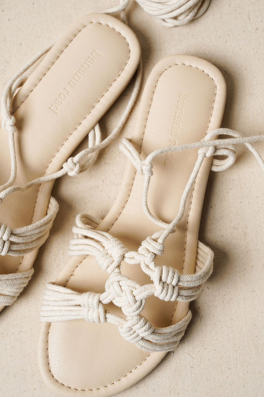 OFF WHITE CAPRI WOVEN SLIDES