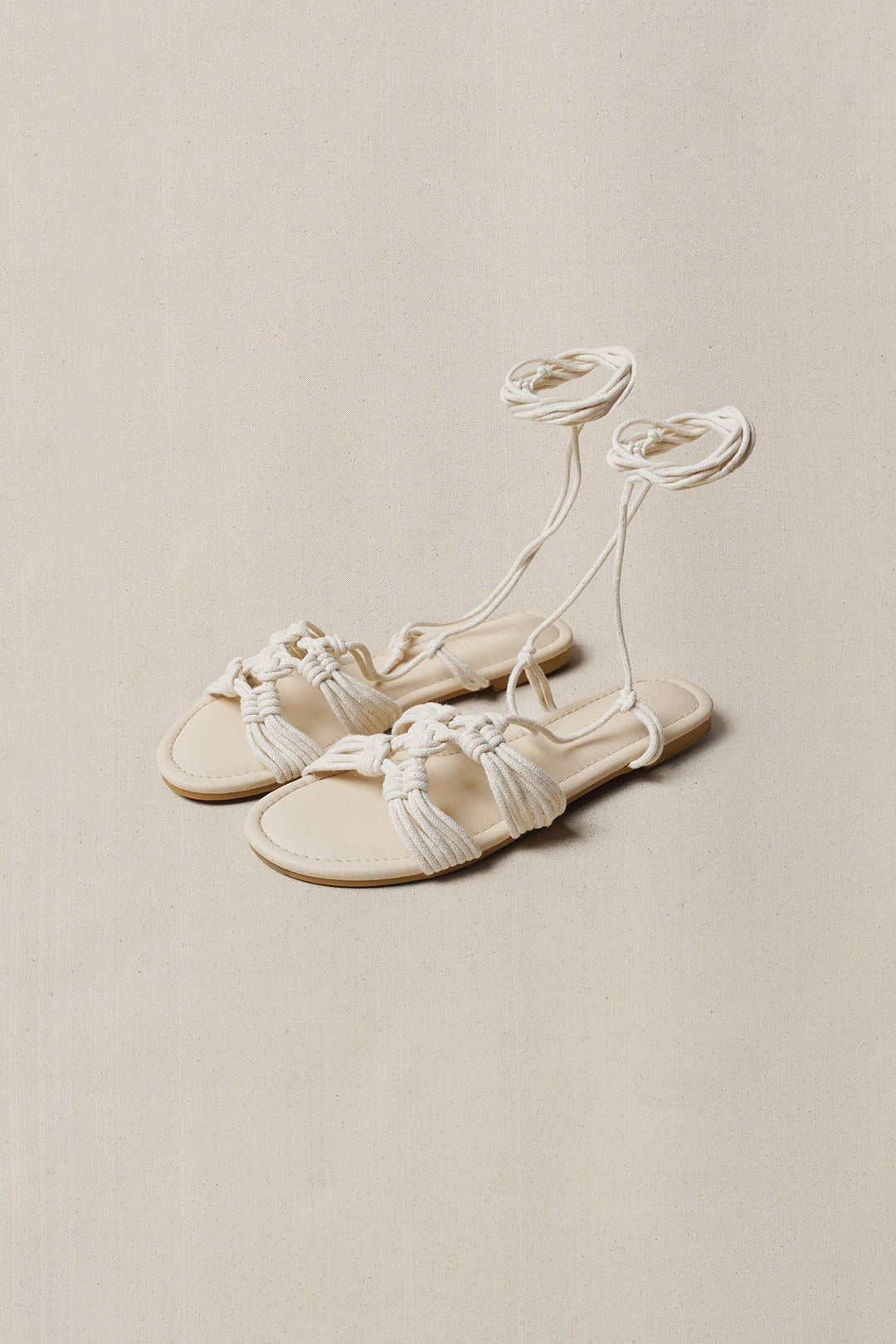 OFF WHITE CAPRI WOVEN SLIDES