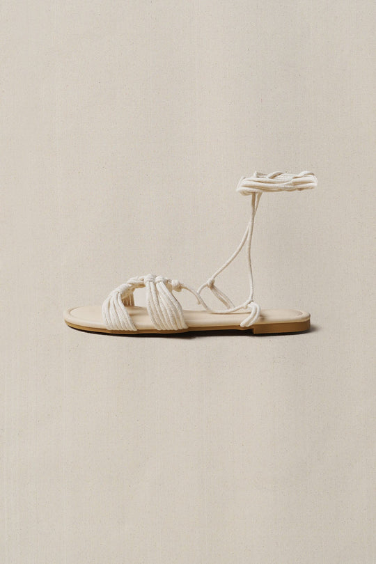 OFF WHITE CAPRI WOVEN SLIDES