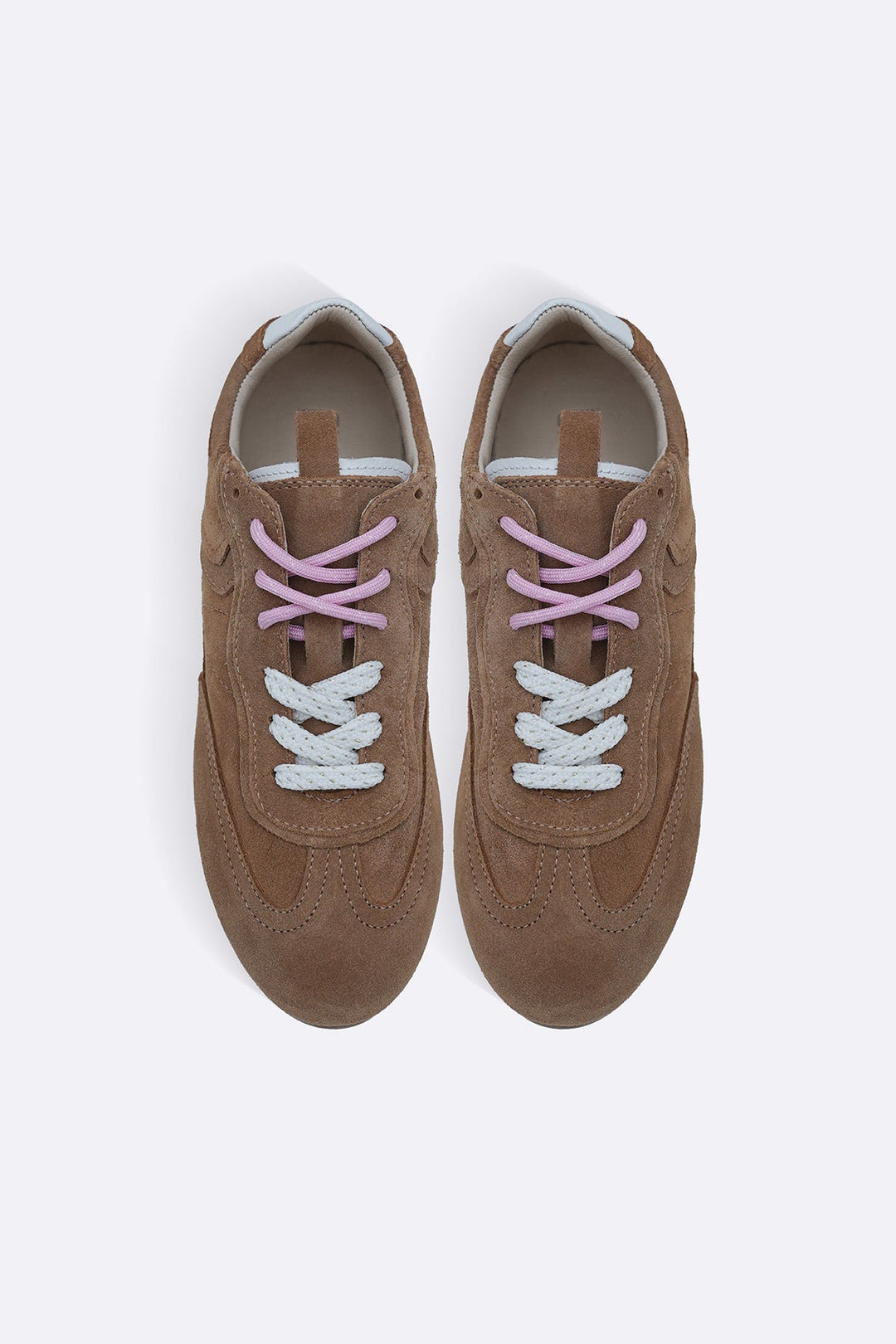 BEIGE LEATHER 2-LACE SNEAKERS